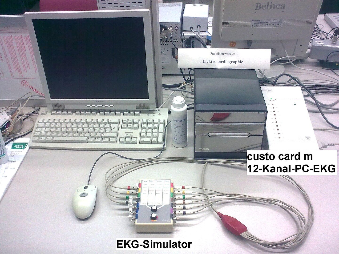 Foto Versuchsaufbau mit Beschriftung