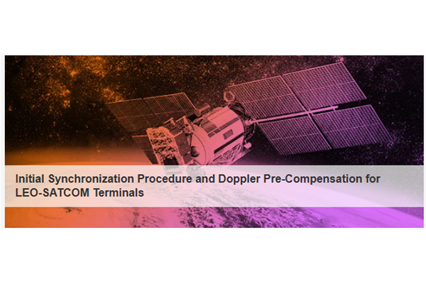 Satellit im Orbit und Schriftzug des Artikels über dem Bild