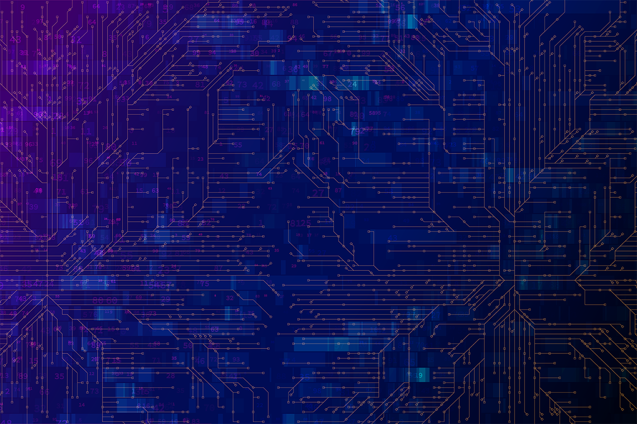 Grafik Signalverarbeitung, Strukturen eine Mikrochips und der Verschaltung