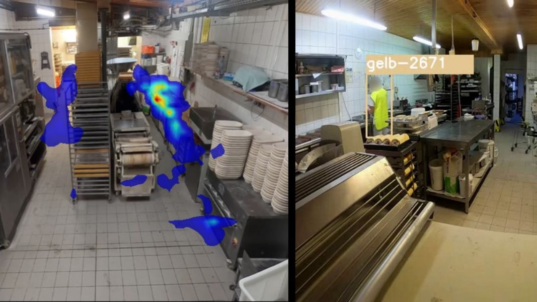 Bäckerei, Fotos mit eingezeichneten Farbbereichen